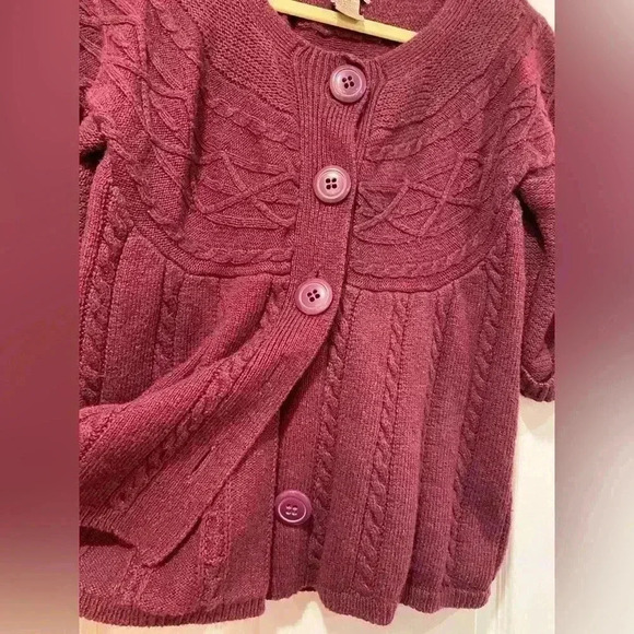 Art & Soul Short Sleeve Purple Big Button Roll Tab Canle Knit Cardigan Size XL - Picture 6 of 9